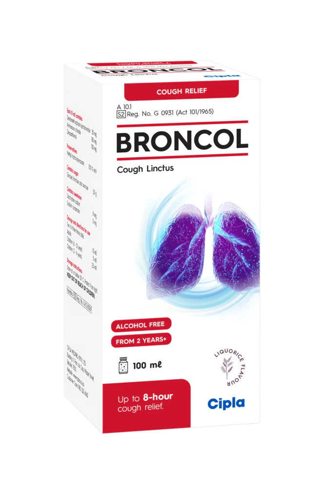 Broncol Cough Linctus packaging on a white background